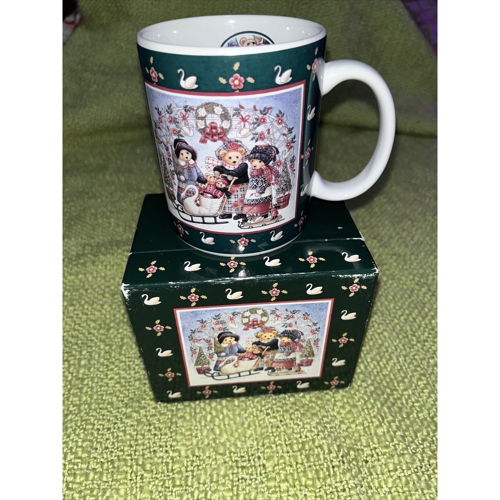 Lang And Wise Collector Mugs "Teddys swan Sleigh "from Original‎ Painting .
